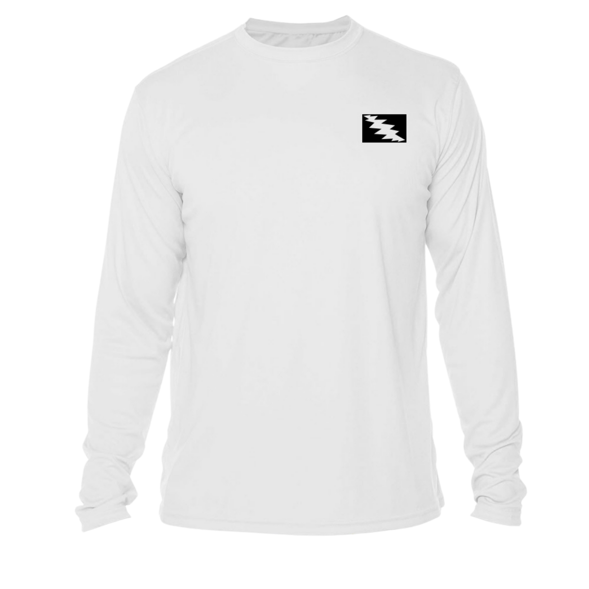 Grateful Diver Palm Tree UV Shirt in white showing the front off figure