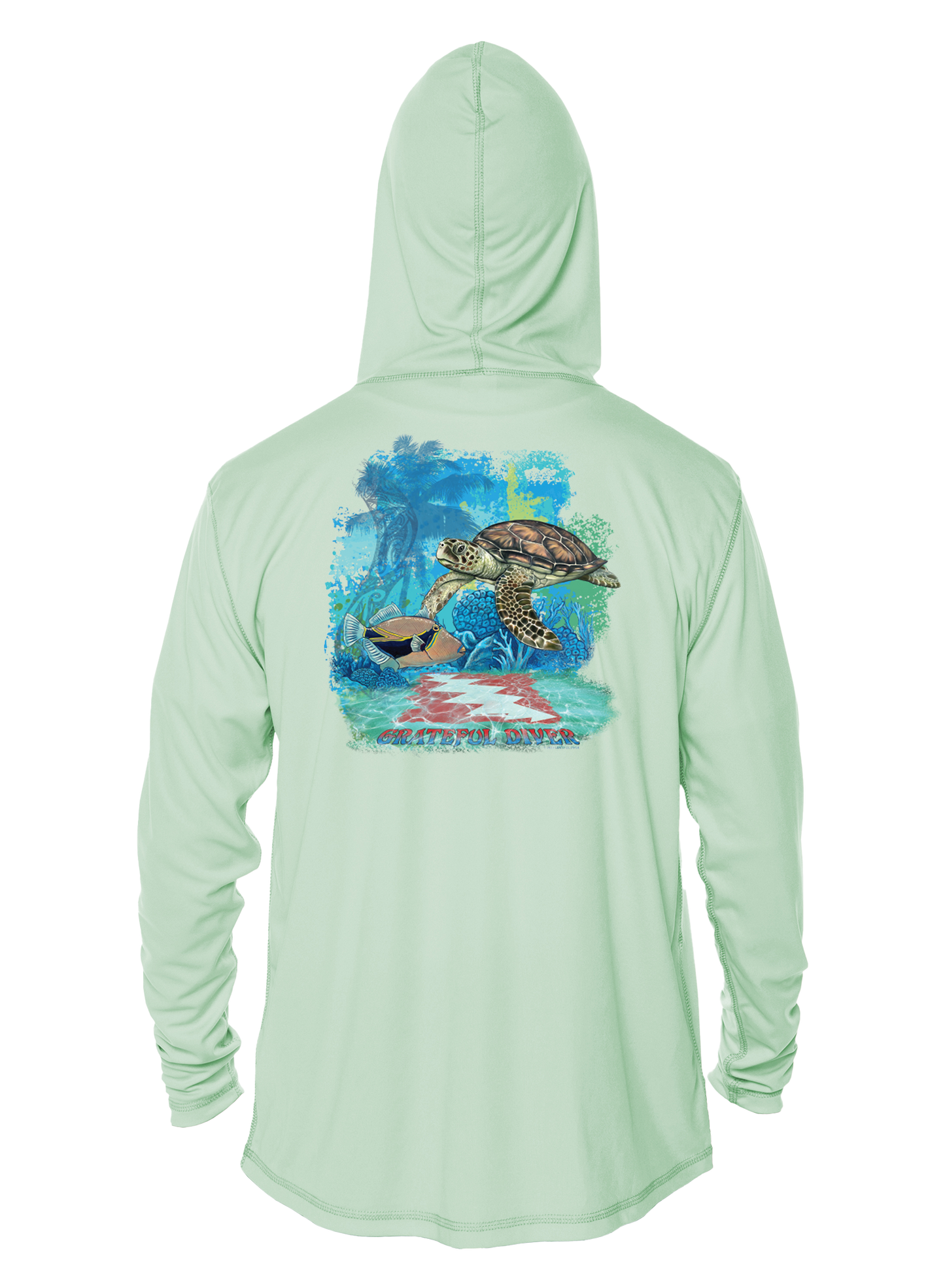 Grateful Diver Aloha Turtle UV Hoodie