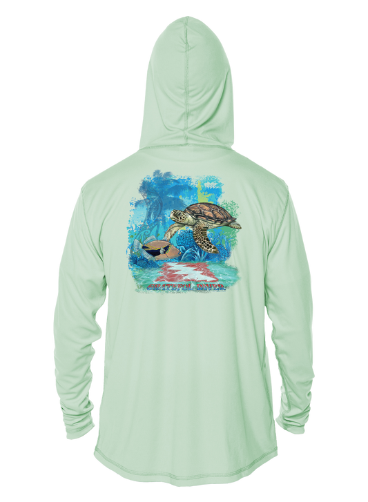 Grateful Diver Aloha Turtle UV Hoodie