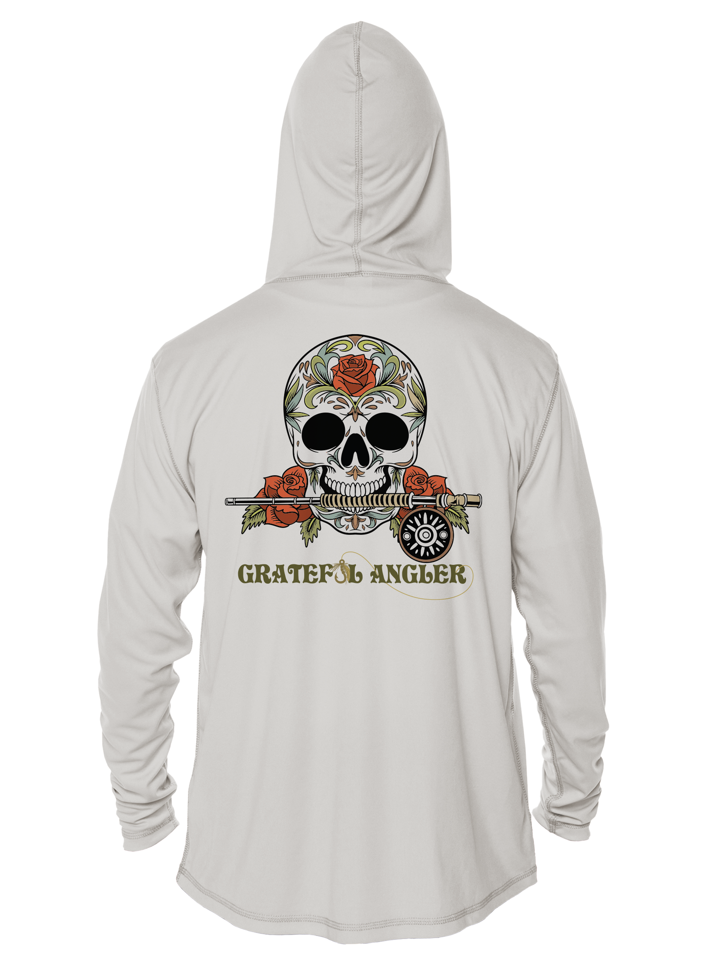 Grateful Angler Fly Fishing Sugar Skull UV Hoodie