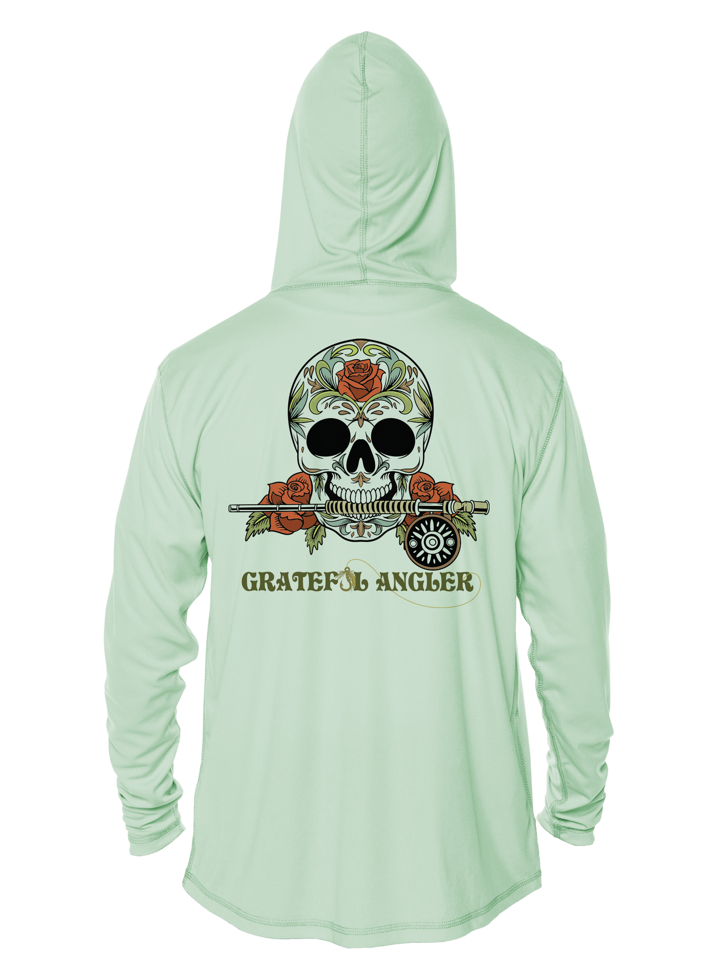 Grateful Angler Fly Fishing Sugar Skull UV Hoodie