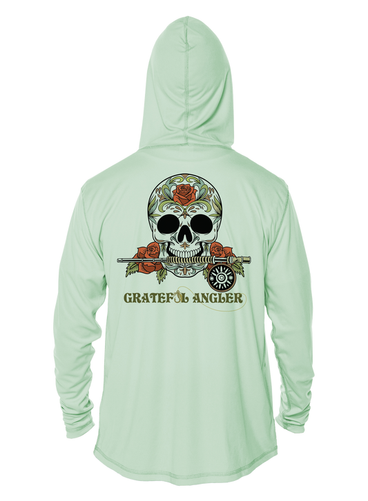 Grateful Angler Fly Fishing Sugar Skull UV Hoodie