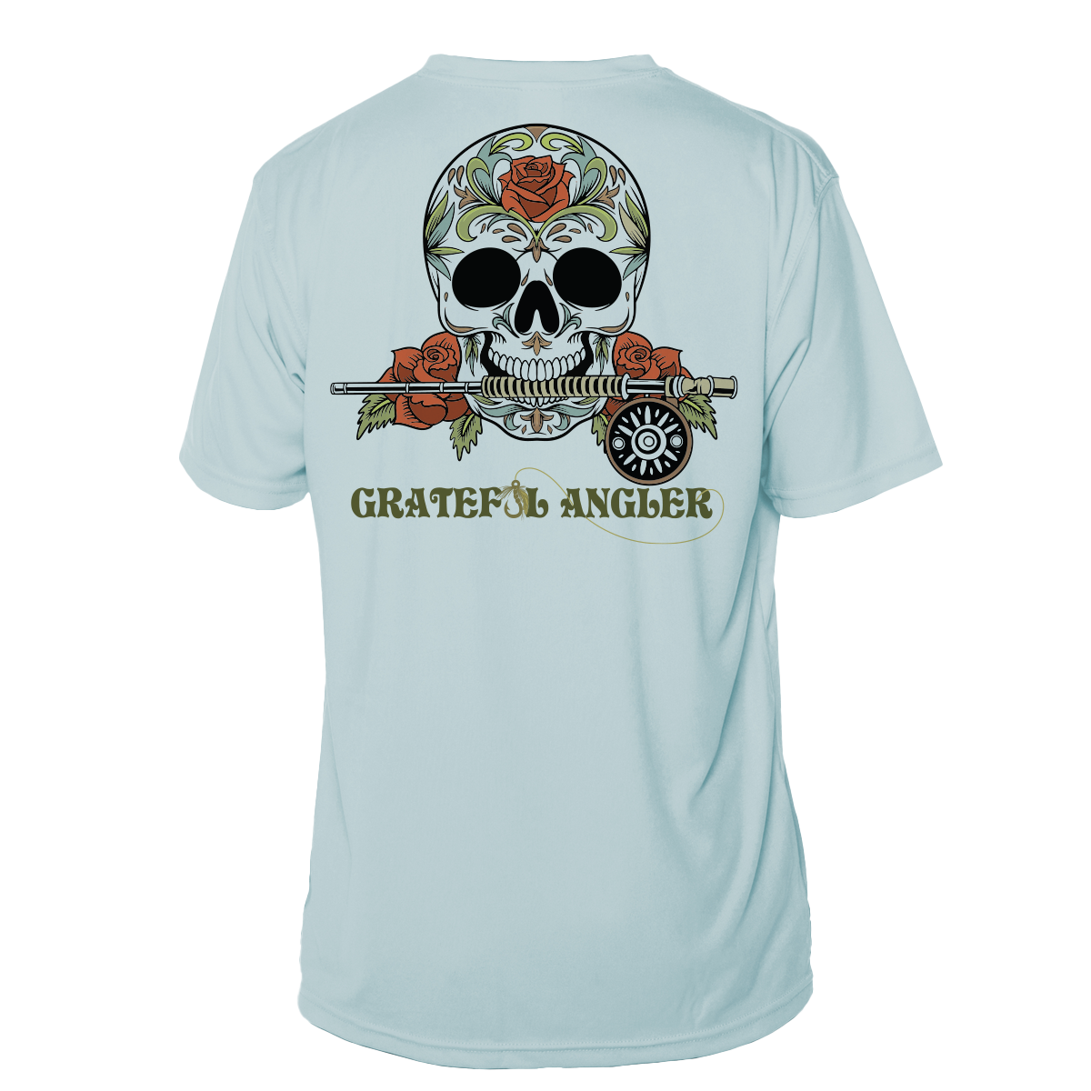 Grateful Angler Fly Fishing Sugar Skull Short Sleeve UV Shirt