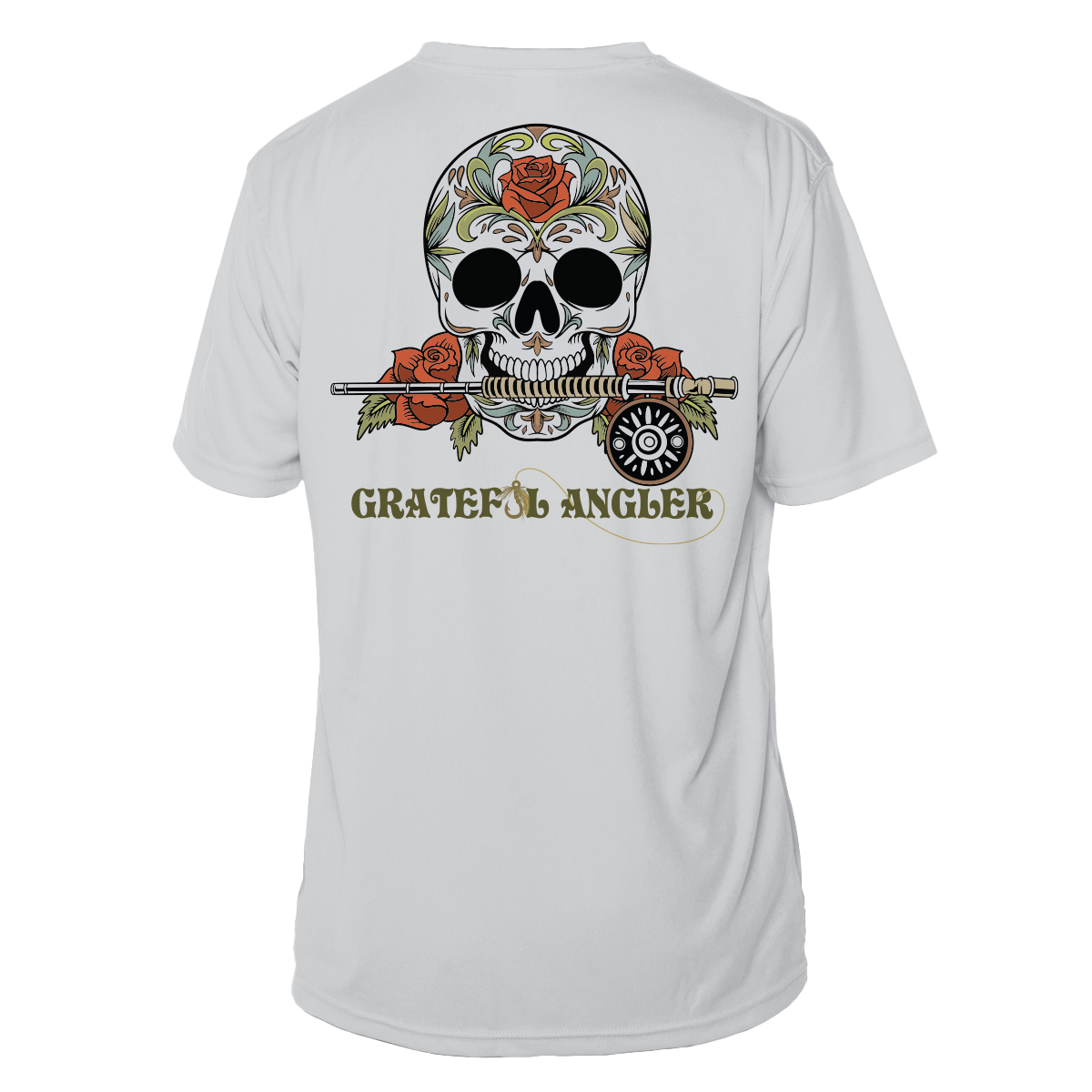 Grateful Angler Fly Fishing Sugar Skull Short Sleeve UV Shirt