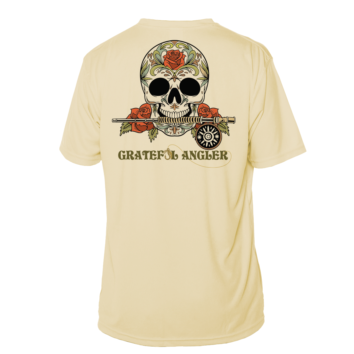 Grateful Angler Fly Fishing Sugar Skull Short Sleeve UV Shirt