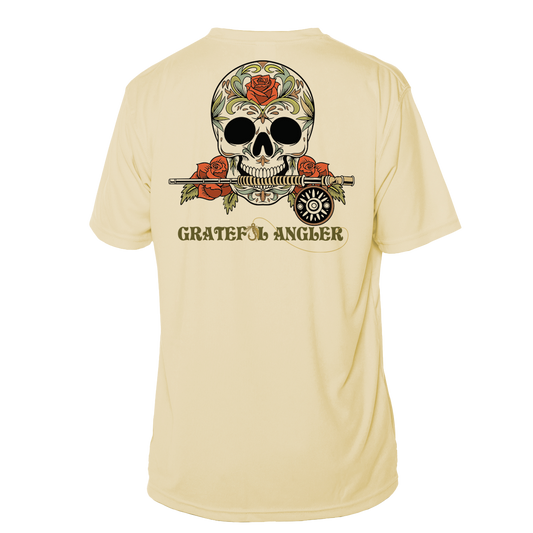 Grateful Angler Fly Fishing Sugar Skull Short Sleeve UV Shirt