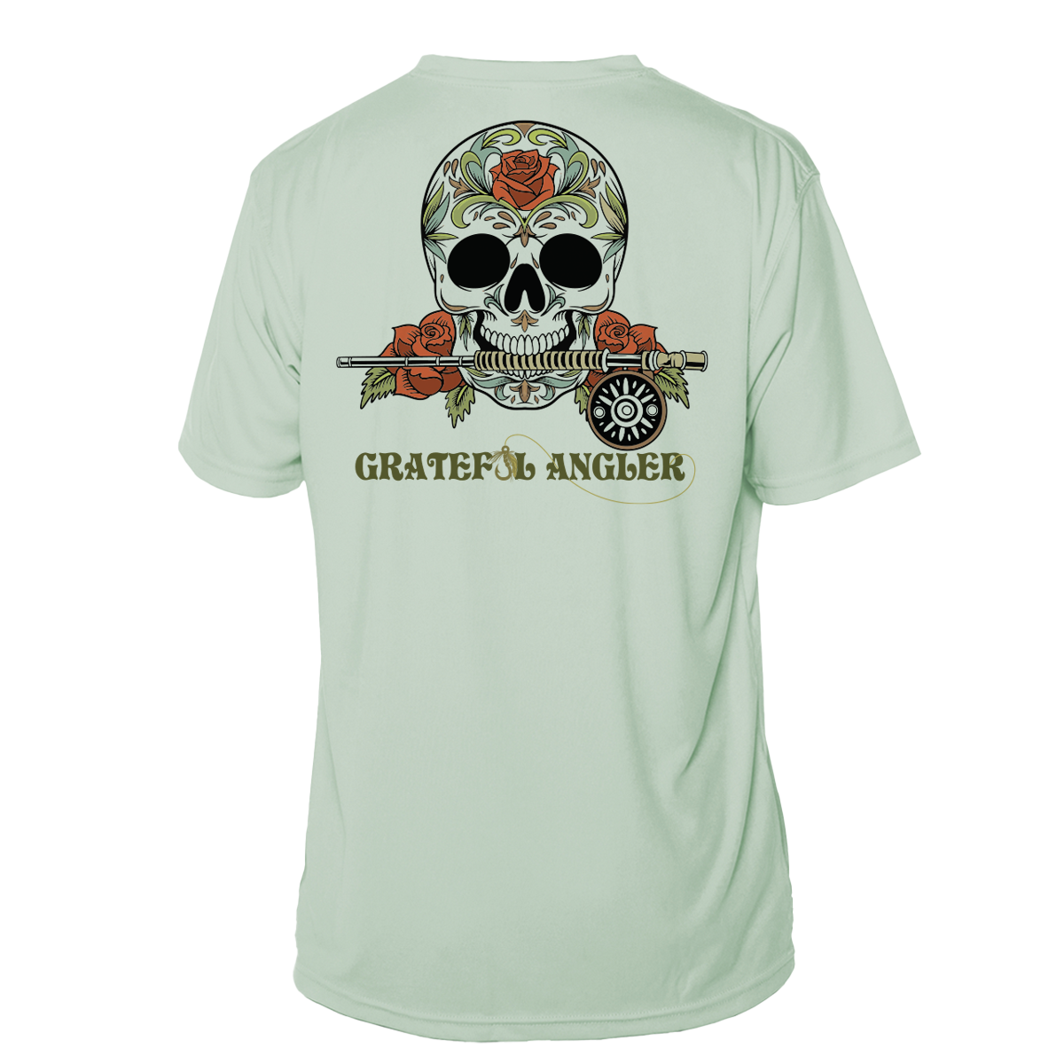 Grateful Angler Fly Fishing Sugar Skull Short Sleeve UV Shirt