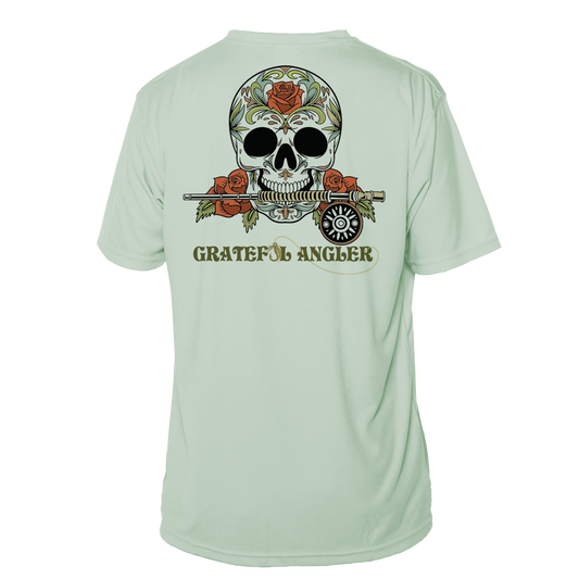 Grateful Angler Fly Fishing Sugar Skull Short Sleeve UV Shirt