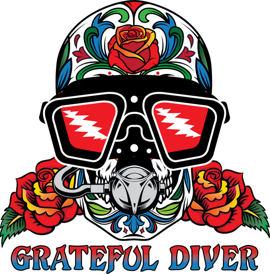 Grateful Diver sugar skull graphic