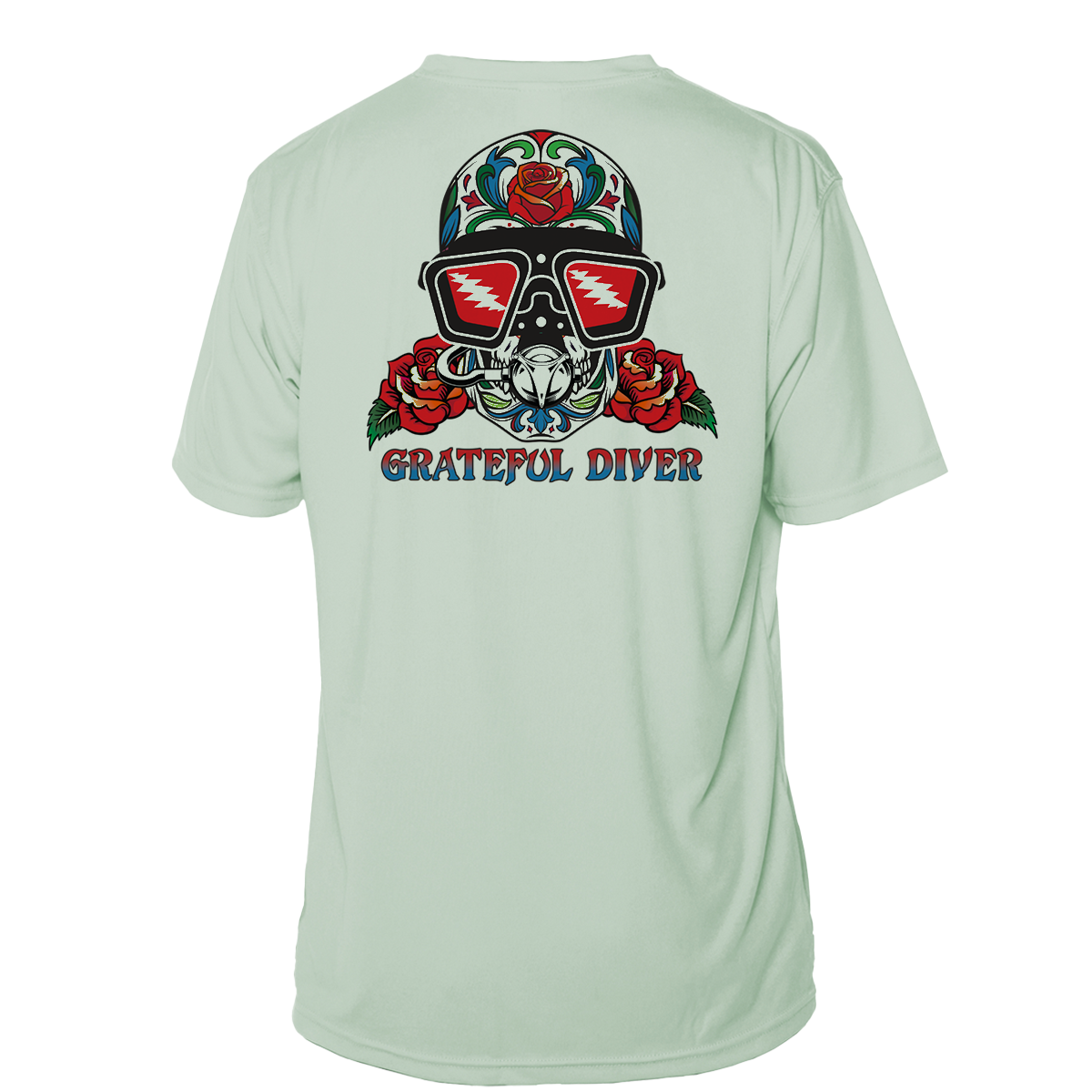 Grateful Diver Sugar Skull UV Shirt | Grateful Diver Med / Seagrass