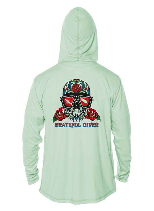 Sugar Skull UPF 50+ Performance Hoodie | Grateful Diver