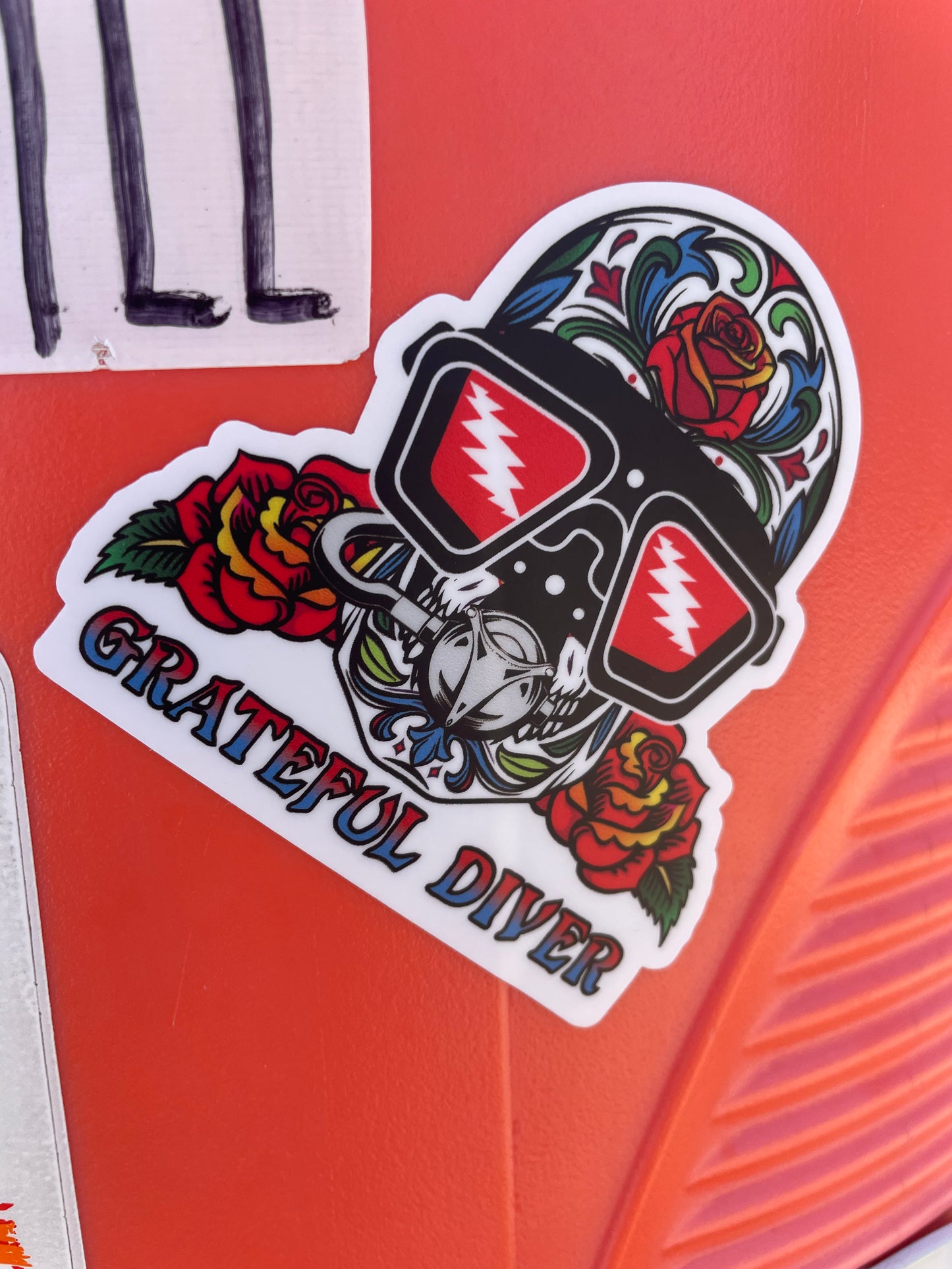 Grateful Diver Sugar Skull Sticker