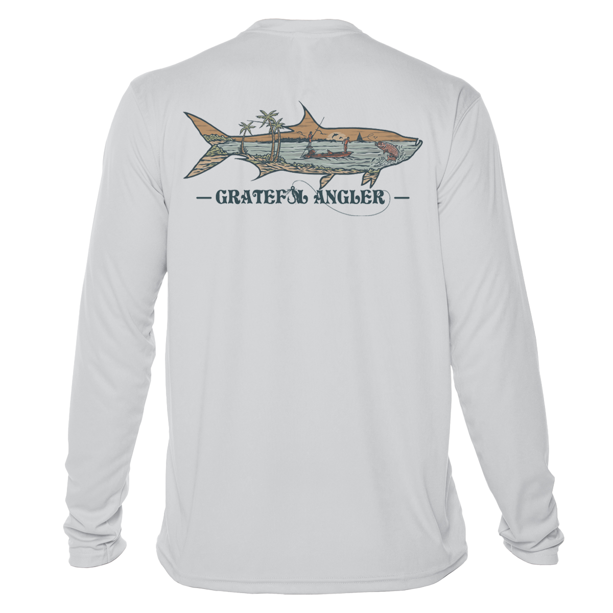 Grateful Angler Keys Tarpon UV Shirt Xlg / Pearl Grey