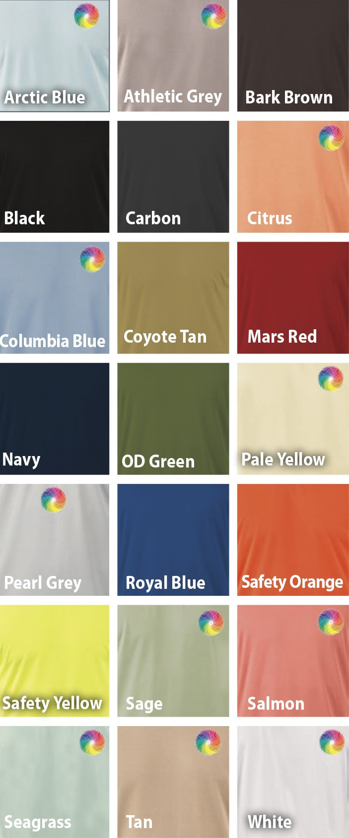 color swatches for Grateful Diver Long Sleeve UV Shirt for custom orders