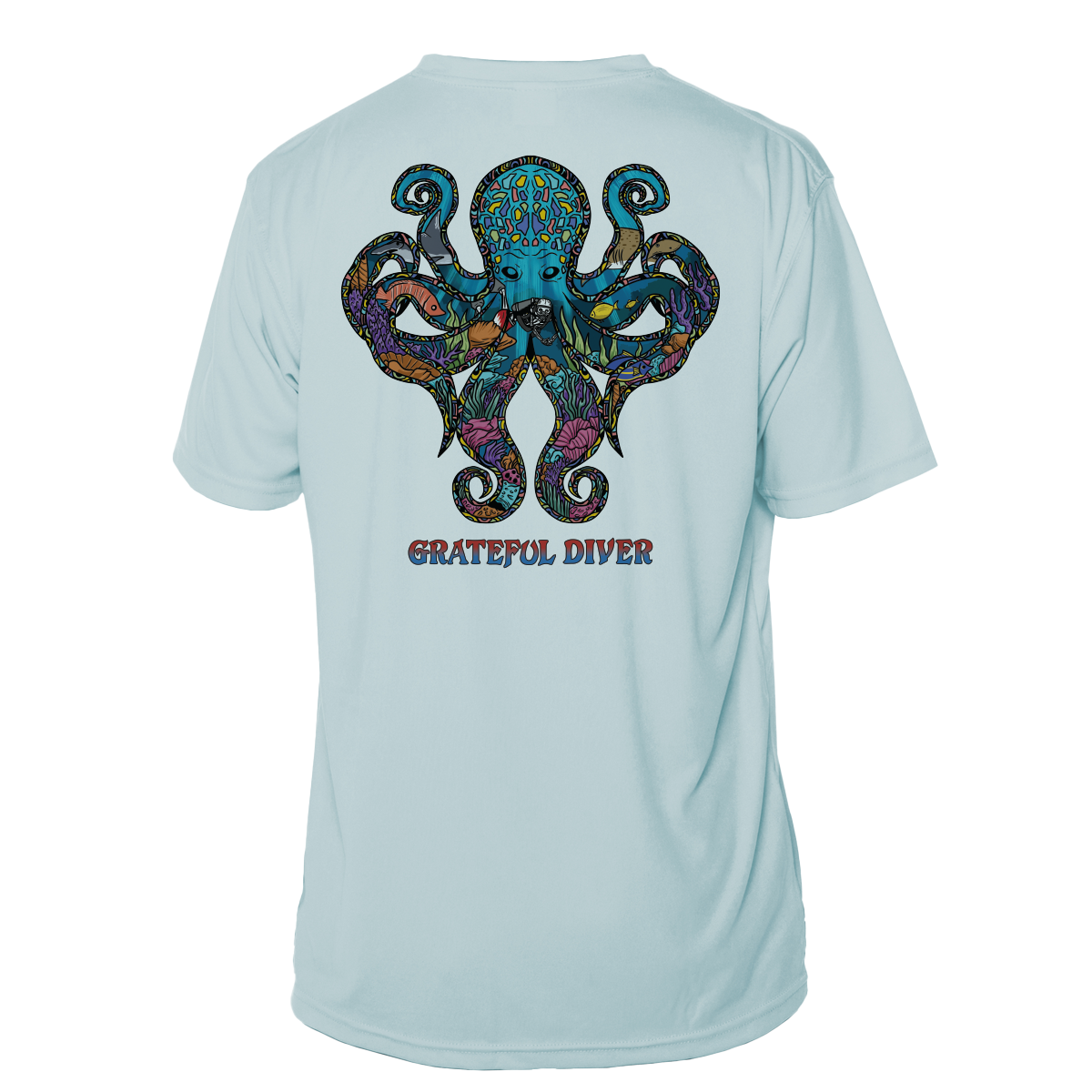 Grateful Diver Psychedelic Octopus Short Sleeve UV Shirt