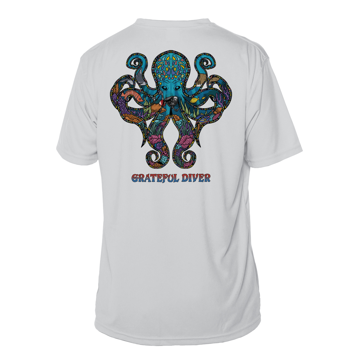 Grateful Diver Psychedelic Octopus Short Sleeve UV Shirt