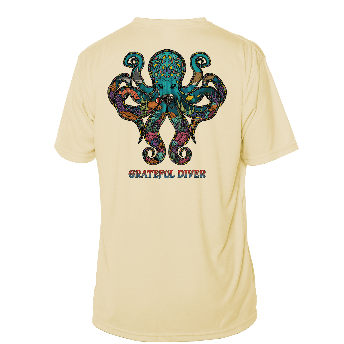 Grateful Diver Psychedelic Octopus Short Sleeve UV Shirt