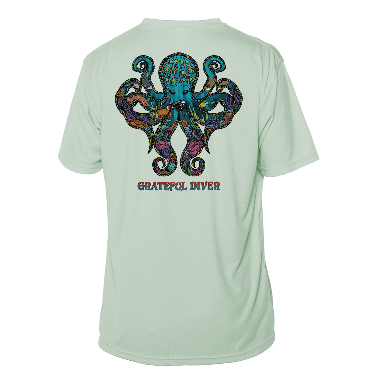 Grateful Diver Psychedelic Octopus Short Sleeve UV Shirt