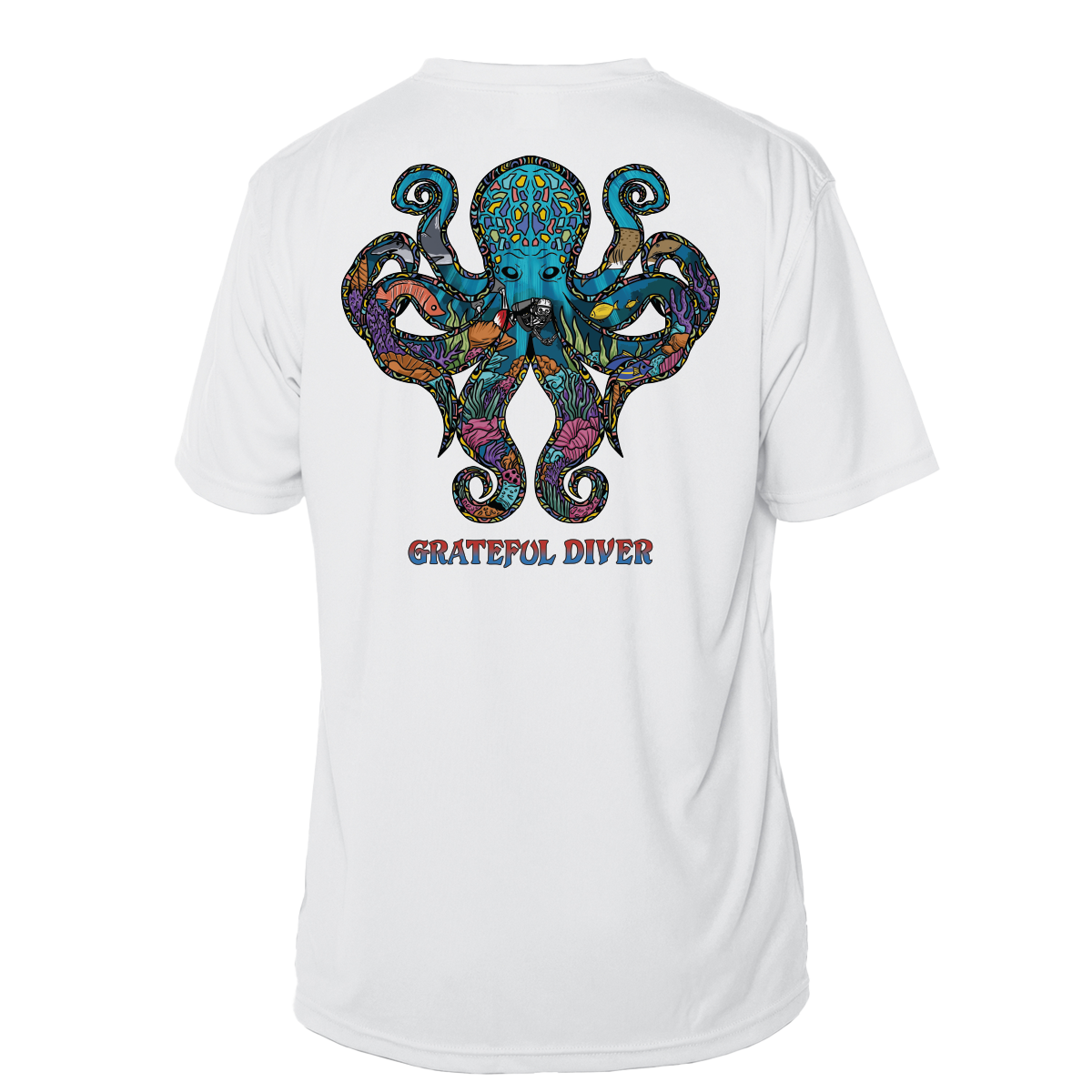 Grateful Diver Psychedelic Octopus Short Sleeve UV Shirt