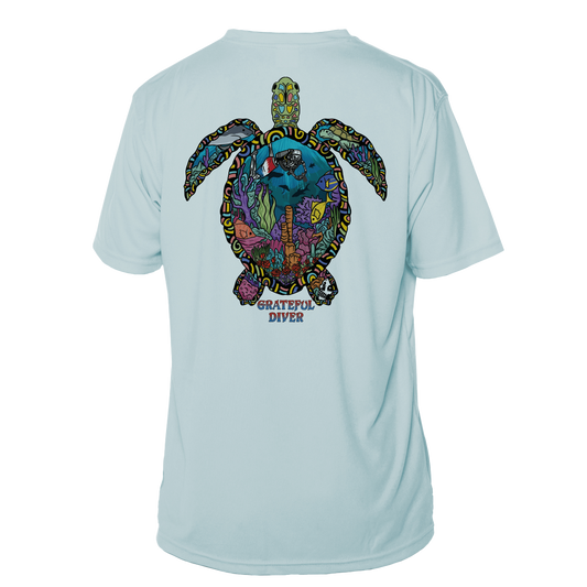 Grateful Diver Psychedelic Turtle Short Sleeve UV Shirt