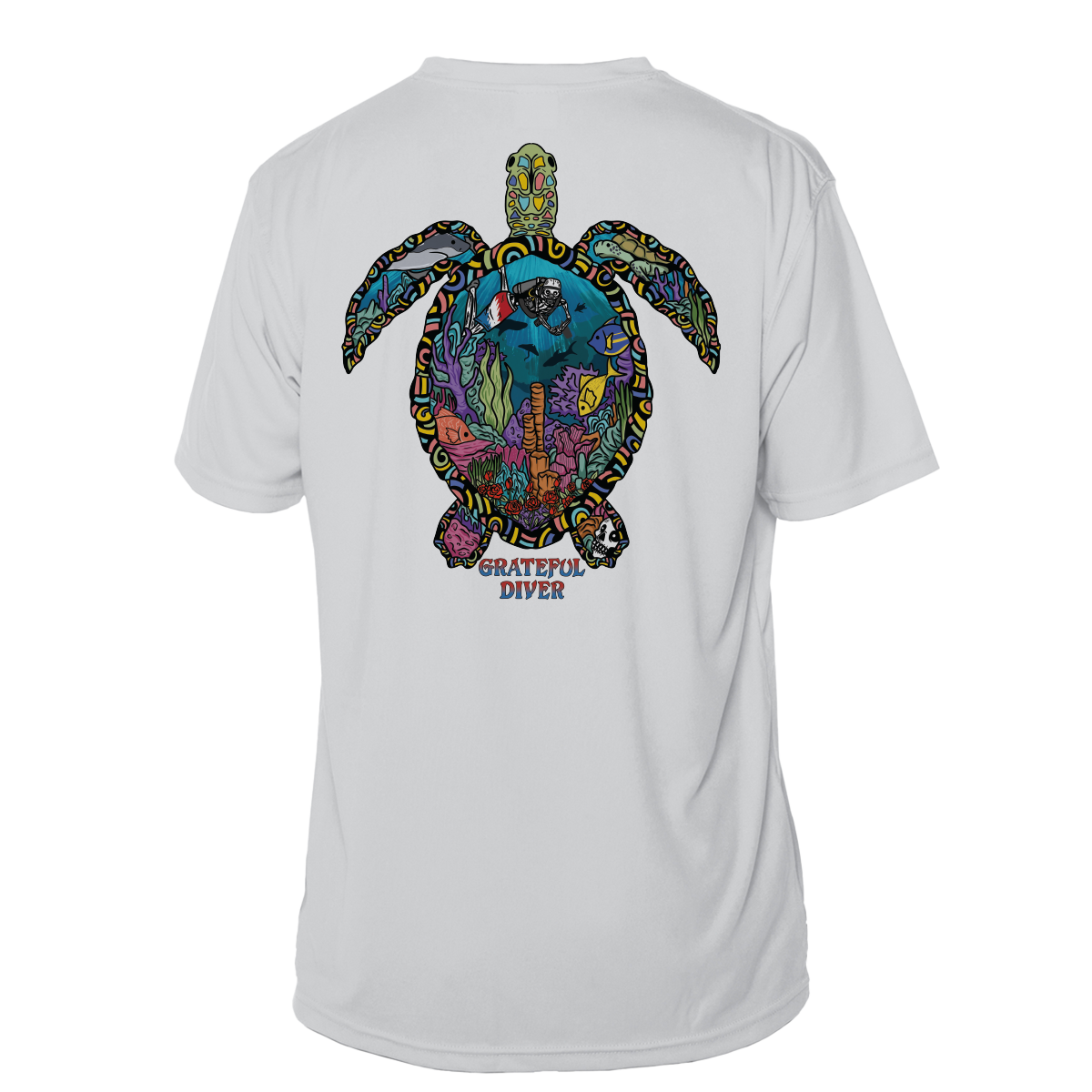 Grateful Diver Psychedelic Turtle Short Sleeve UV Shirt