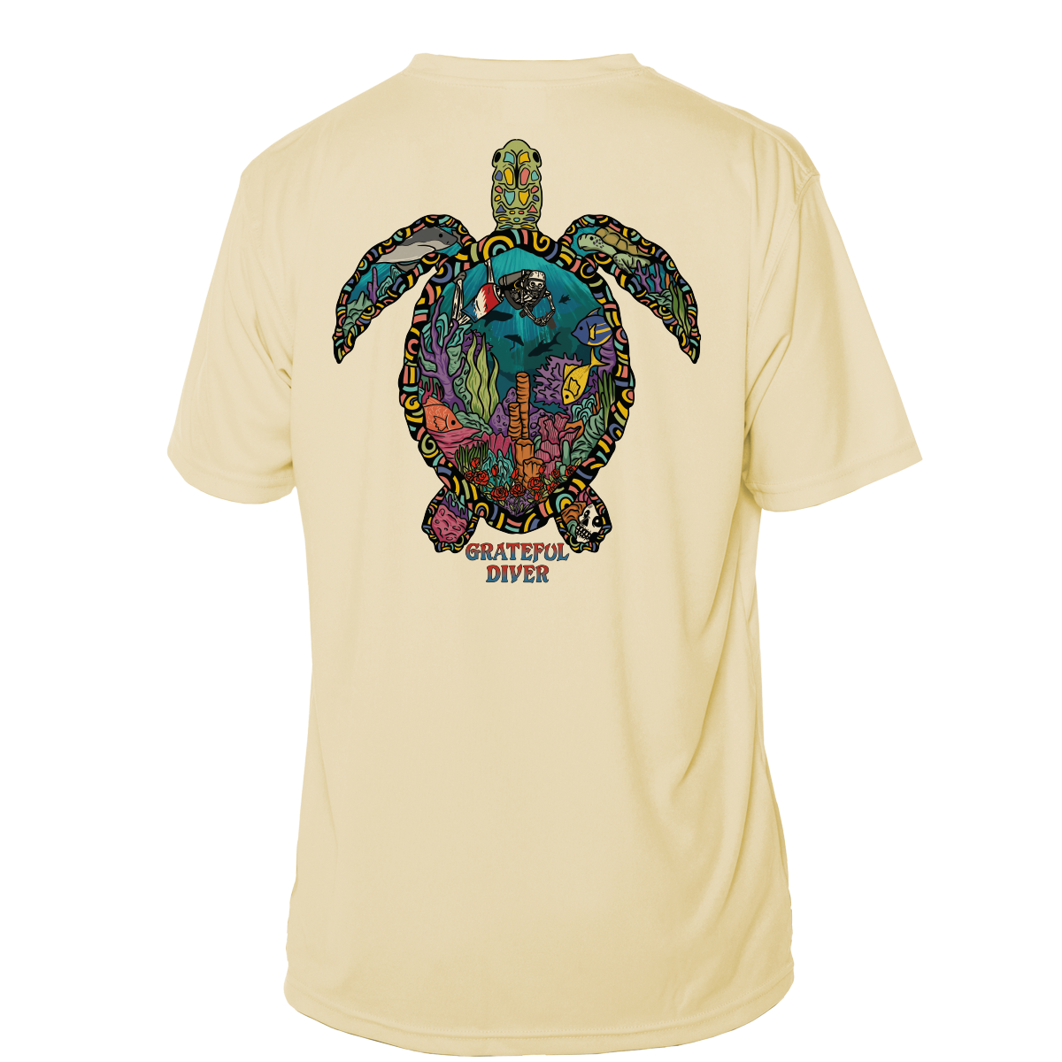Grateful Diver Psychedelic Turtle Short Sleeve UV Shirt