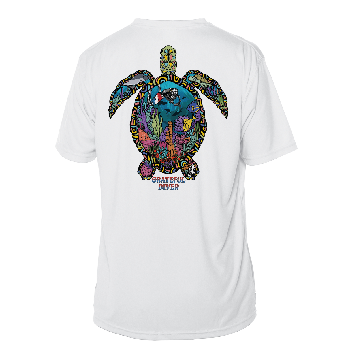 Grateful Diver Psychedelic Turtle Short Sleeve UV Shirt