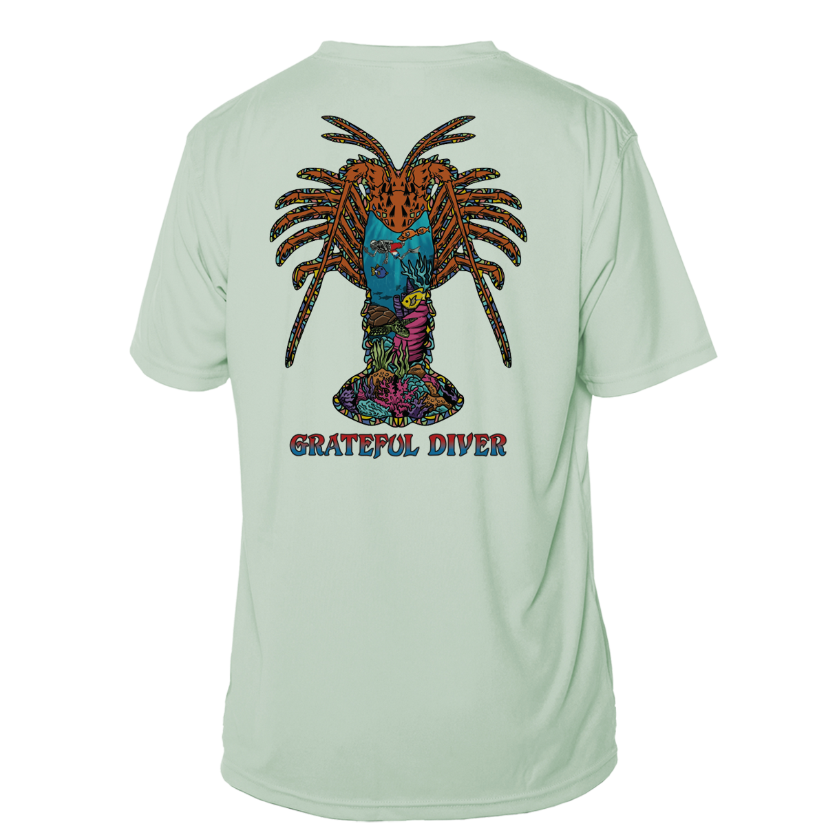 Grateful Diver Psychedelic Lobster Short Sleeve UV Shirt