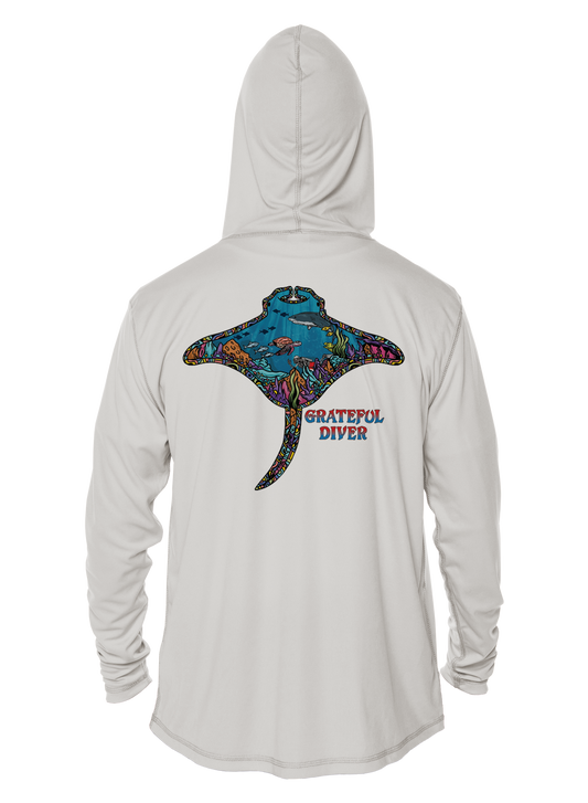 Grateful Diver Psychedelic Manta Ray UV Hoodie