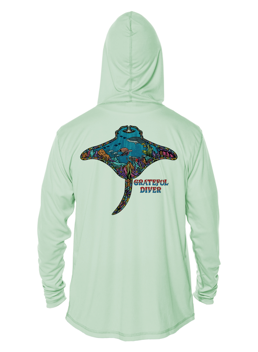 Grateful Diver Psychedelic Manta Ray UV Hoodie