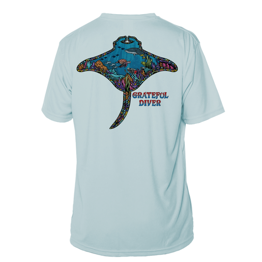 Grateful Diver Psychedelic Manta Ray Short Sleeve UV Shirt