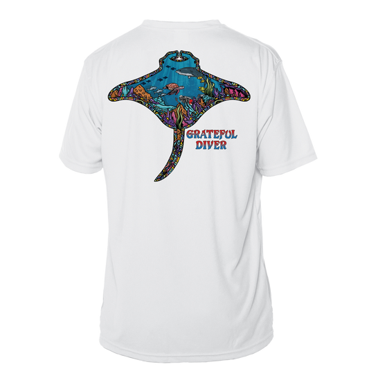 Grateful Diver Psychedelic Manta Ray Short Sleeve UV Shirt