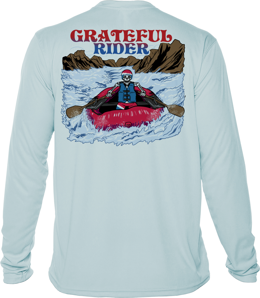Grateful Rider Rafting Skeleton UV Shirt
