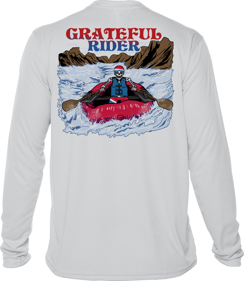 Grateful Rider Rafting Skeleton UV Shirt