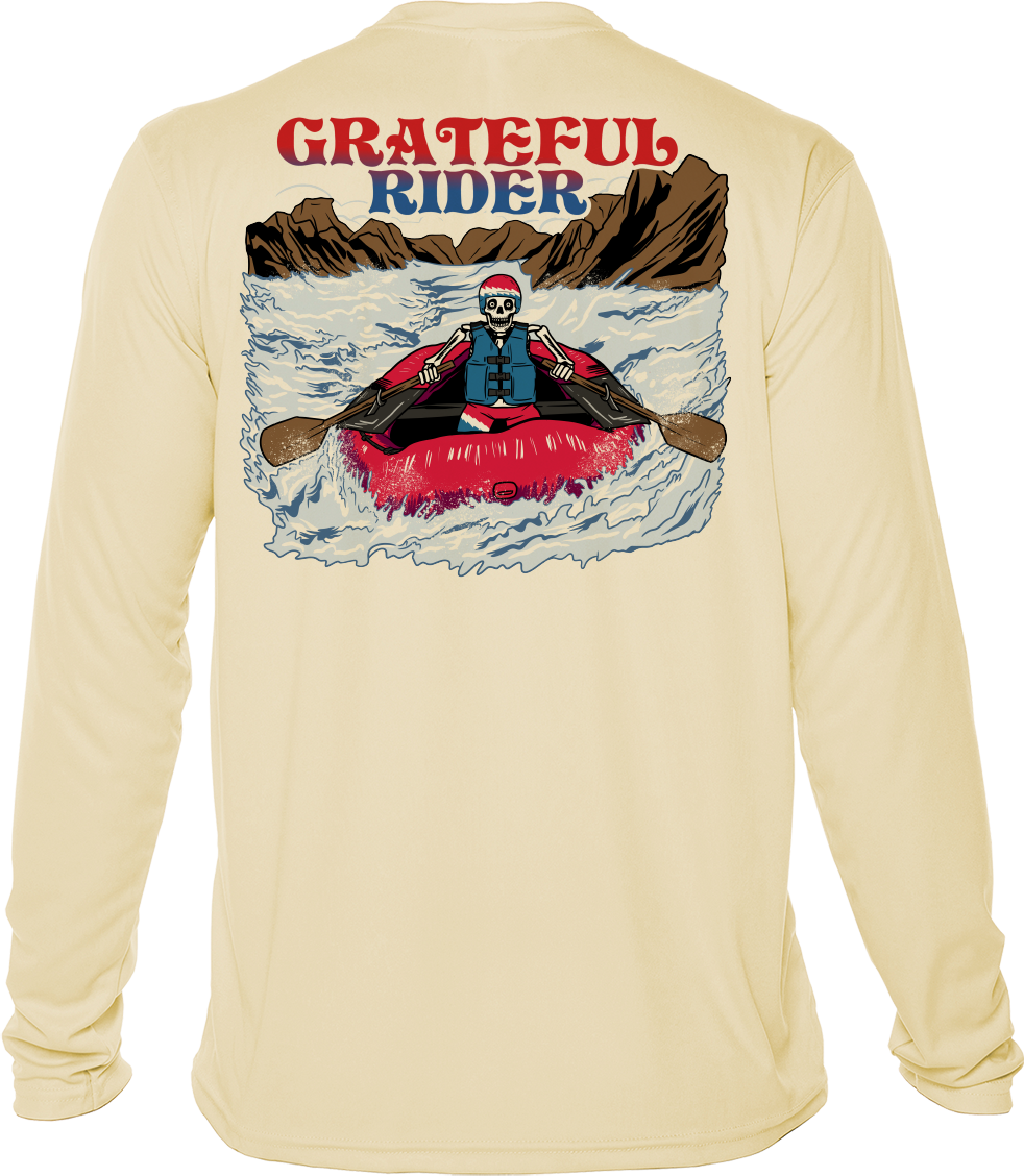 Grateful Rider Rafting Skeleton UV Shirt