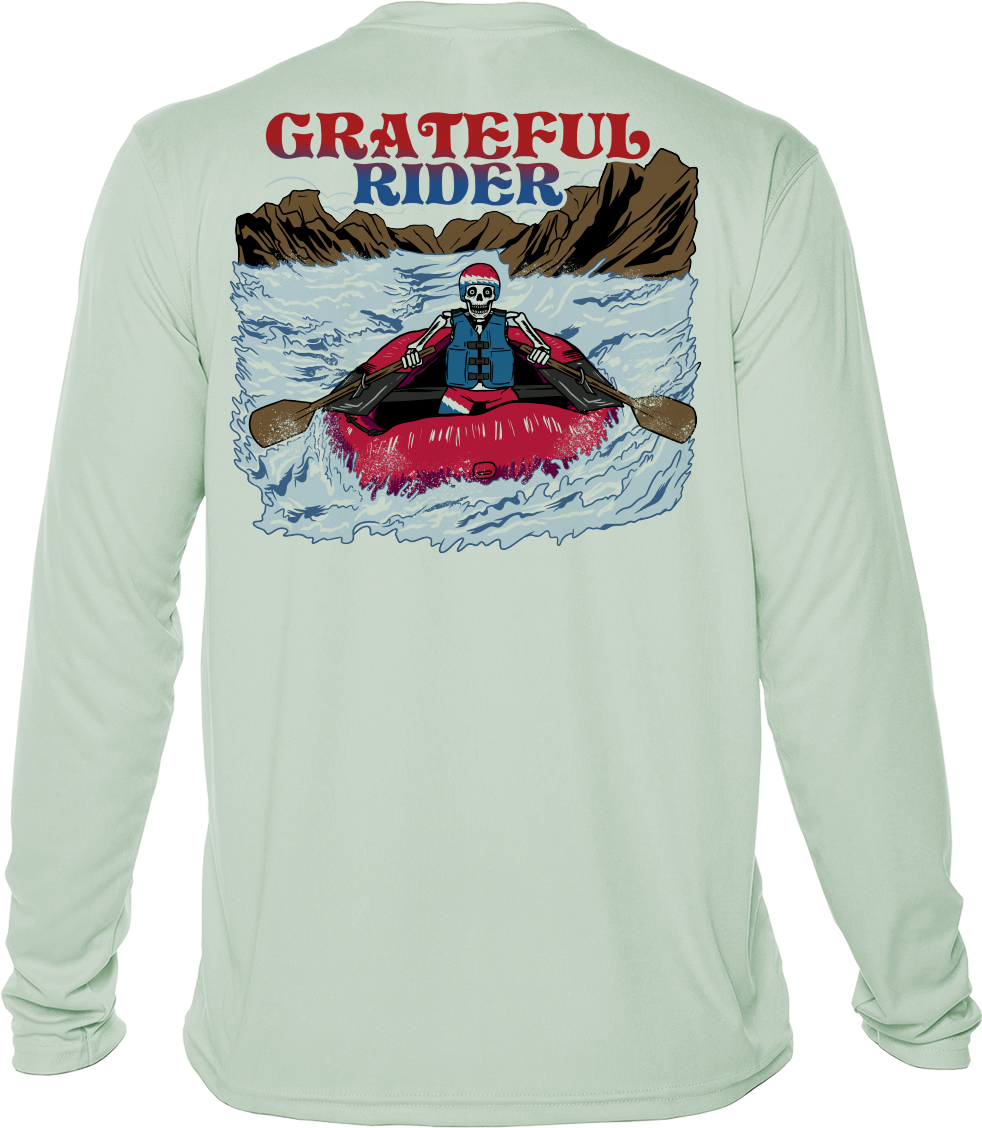 Grateful Rider Rafting Skeleton UV Shirt