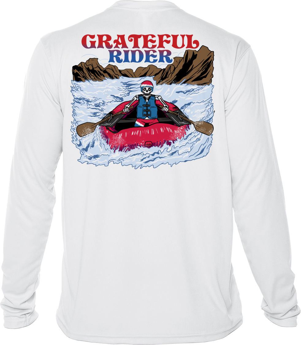 Grateful Rider Rafting Skeleton UV Shirt