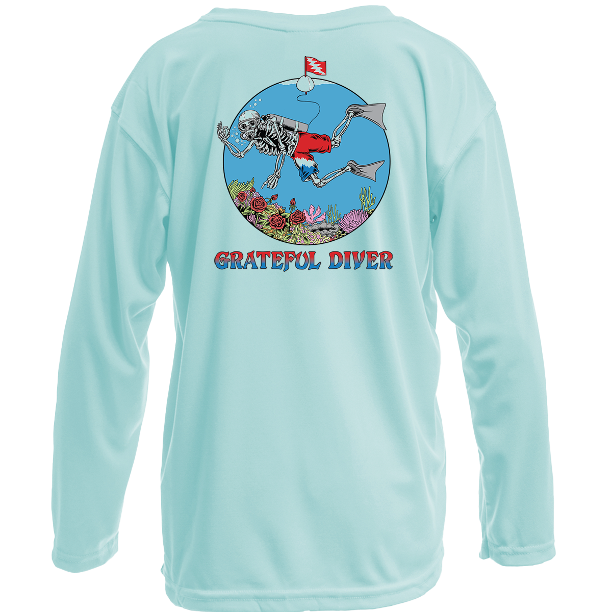 Grateful Diver Skeleton Diver UV Shirt - Youth