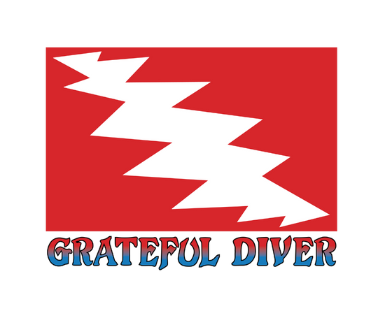 Grateful Diver classic lightning bolt dive flag logo