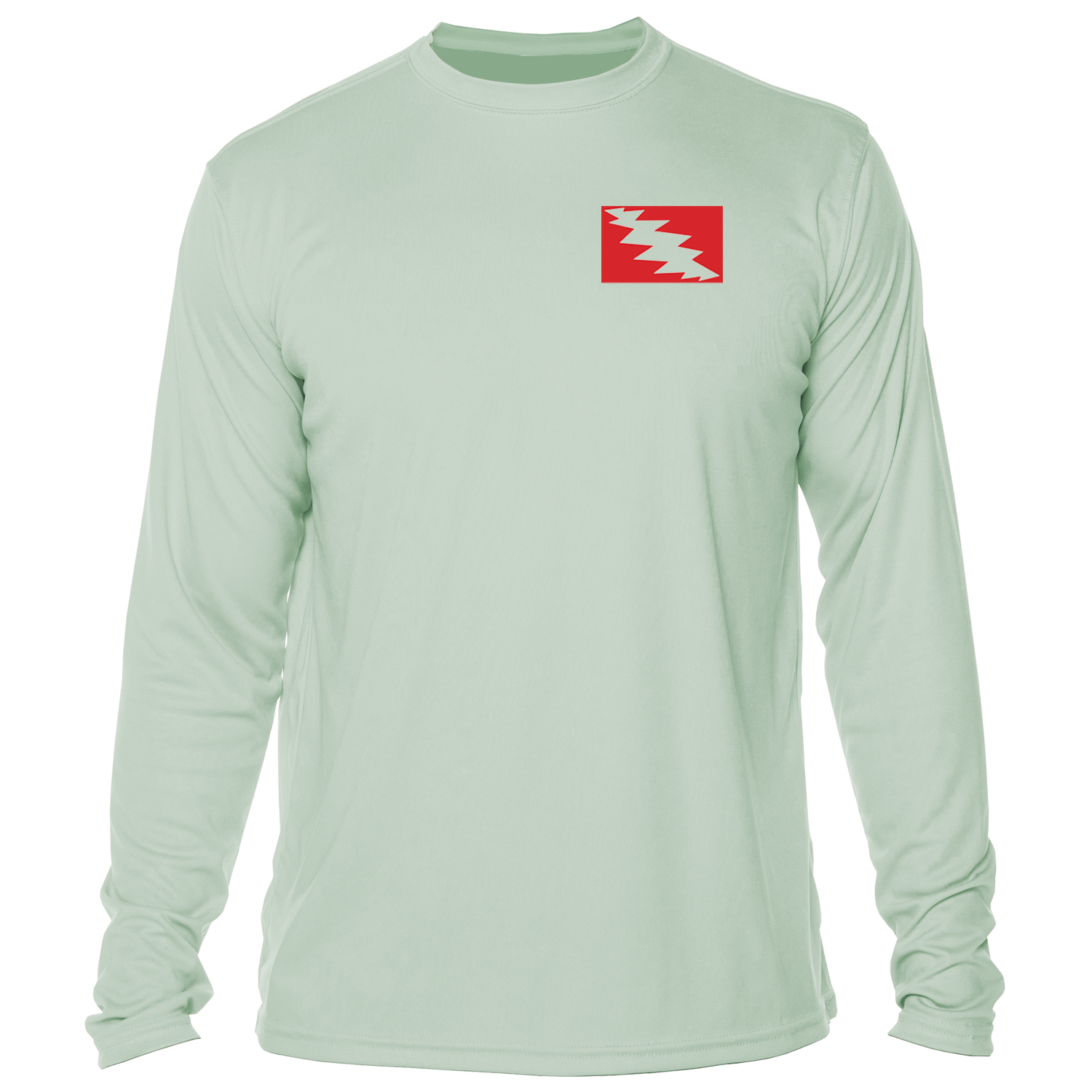 Grateful Diver Skeleton Diver UV Shirt in seagrass showing the front off figure