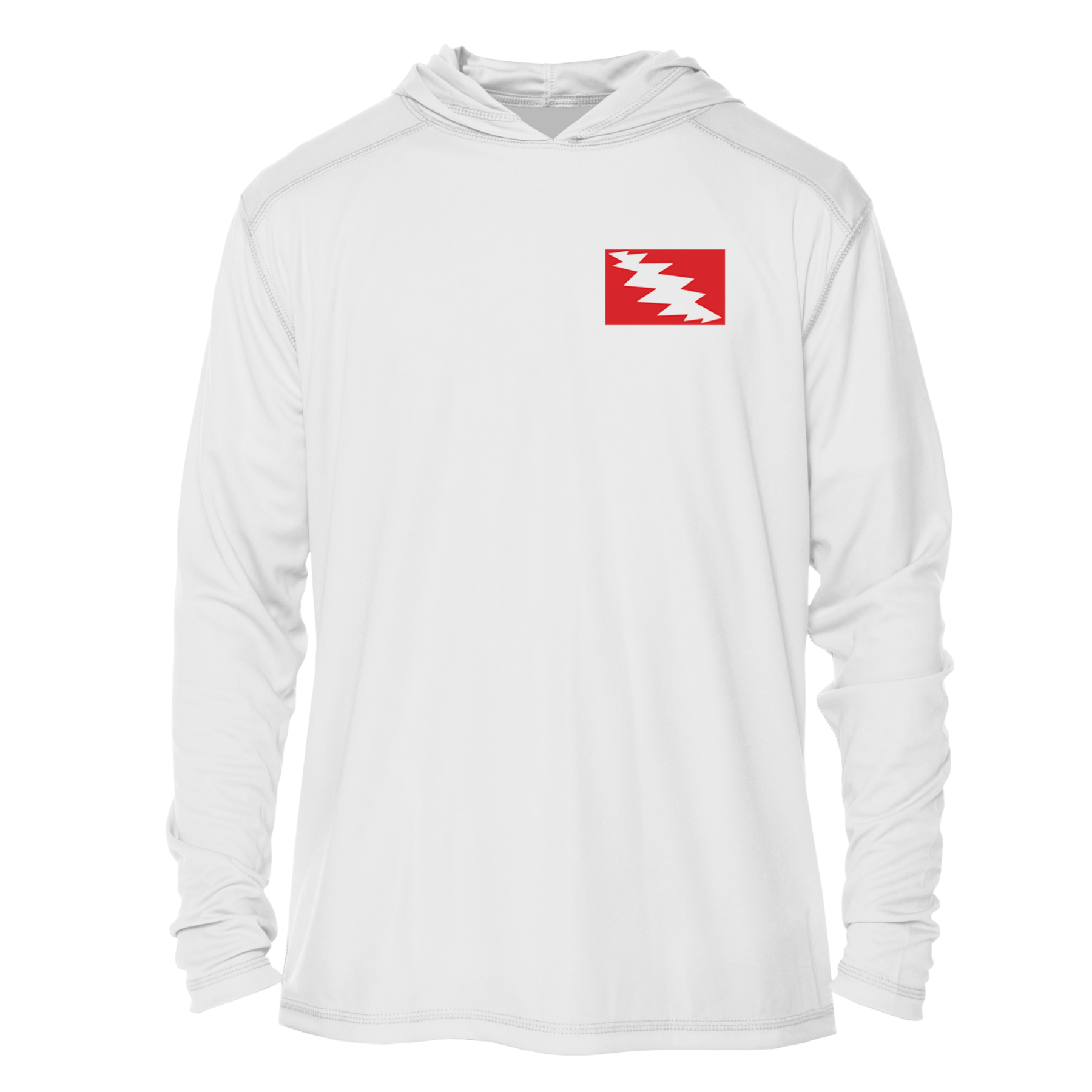 Grateful Diver Skeleton Diver UV Shirt Hoodie in white showing front off figure