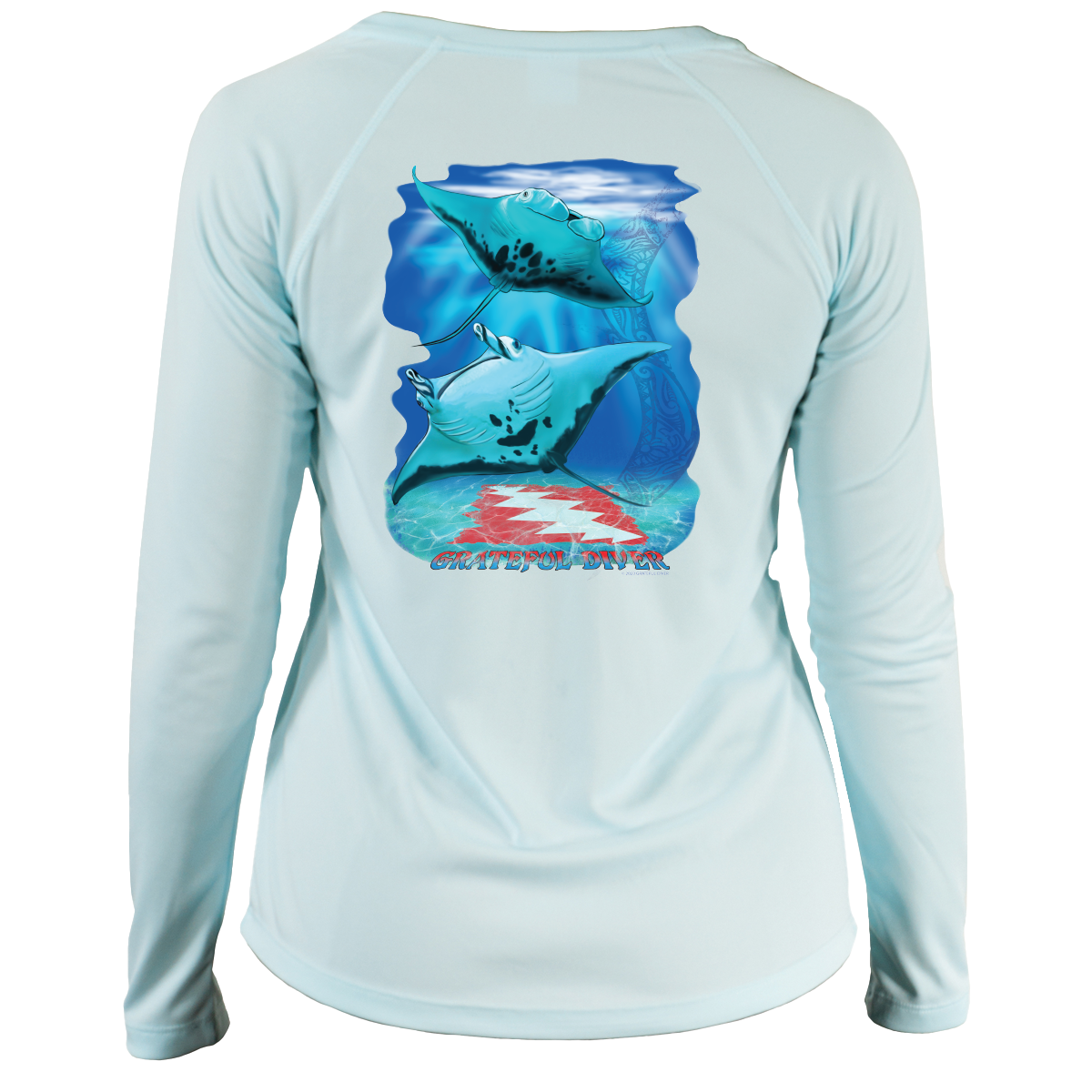 Grateful Diver Aloha Mantas UV Shirt - Women's V-Neck