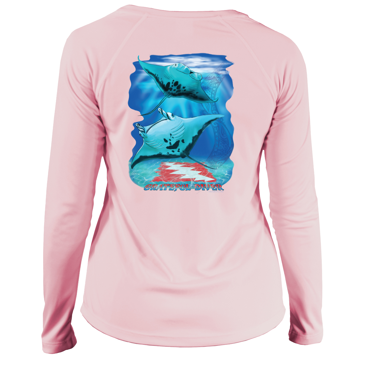 Grateful Diver Aloha Mantas UV Shirt - Women's V-Neck