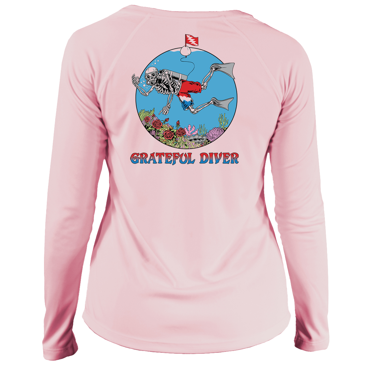 Grateful Diver Skeleton Diver UV Shirt - Women's V-Neck