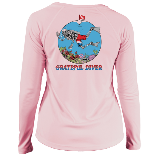 Grateful Diver Skeleton Diver UV Shirt - Women's V-Neck