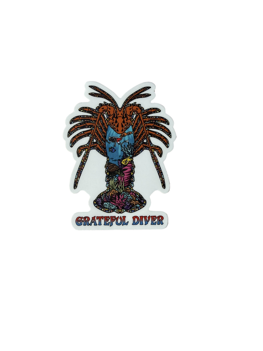 Grateful Diver Psychedelic Lobster Sticker