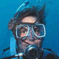 Bob Weir of the Grateful Dead scuba diving underwater