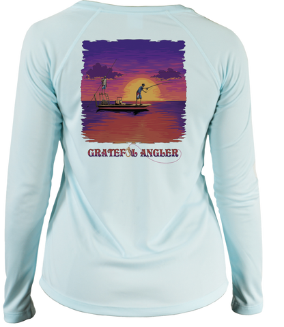 Evening Flats UPF 50+ Women's V-Neck Shirt | Grateful Angler