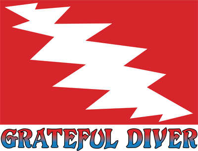 Grateful Diver classic lightning bold dive flag logo