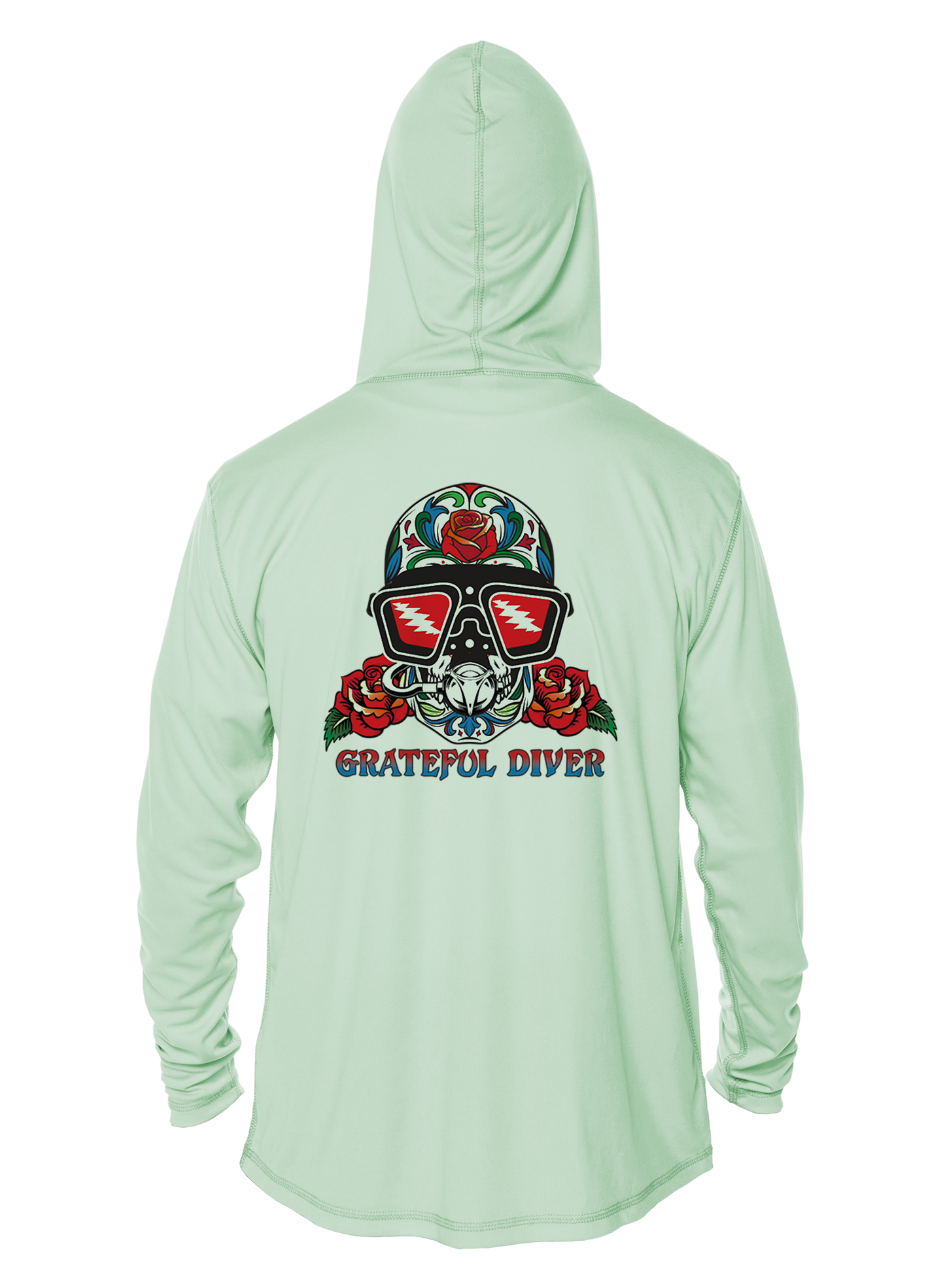 Sugar Skull UPF 50+ Performance Hoodie | Grateful Diver